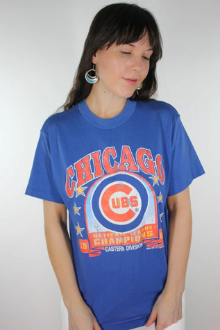 1989 Chicago Cubs National League East Division Championship Thin Vintage Tee Selected By Moons + Junes Vintage