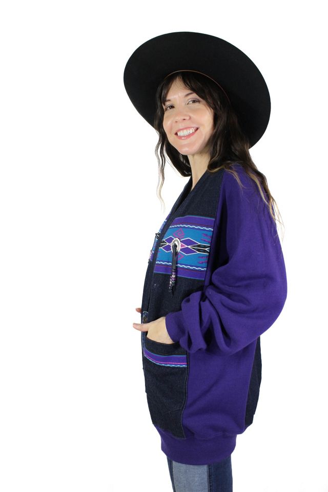1980s Upcycled Western Denim Sweatshirt Selected By Moons + Junes Vintage #1