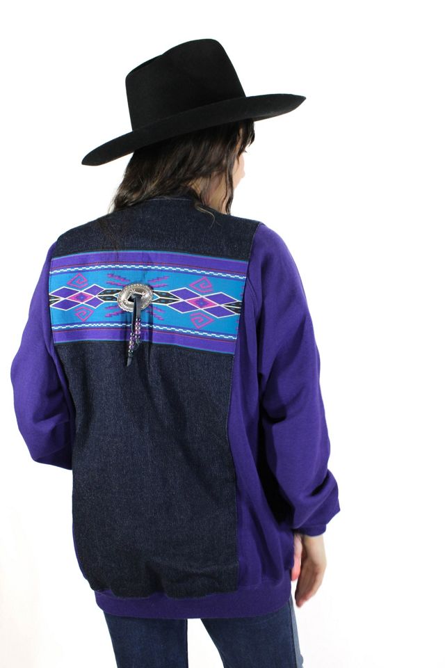 1980s Upcycled Western Denim Sweatshirt Selected By Moons + Junes Vintage #2