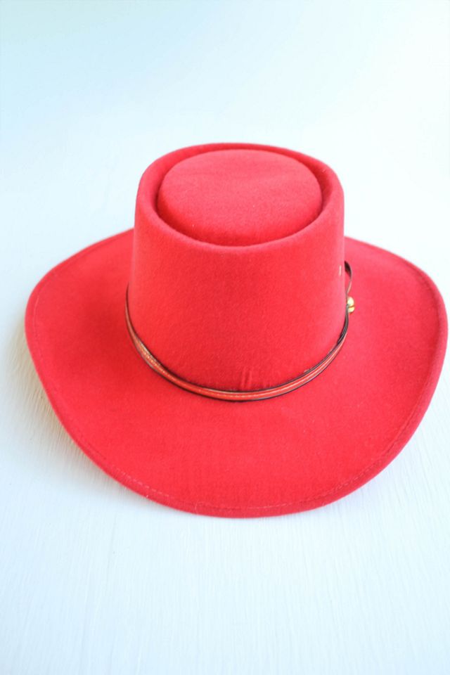 1980s Red Western Cowboy Hat Selected By Moons + Junes Vintage #1