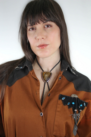 Vintage Tigers Eye Western Bolo Tie Selected By Moons + Junes Vintage