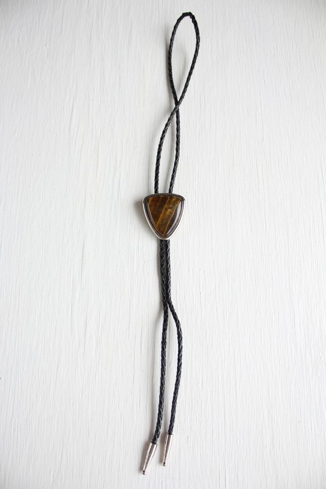 Vintage Tigers Eye Western Bolo Tie Selected By Moons + Junes Vintage #3