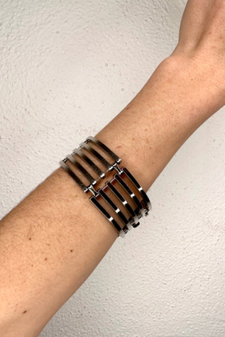 Vintage Chrome Machine Age Cuff Selected by Cherry