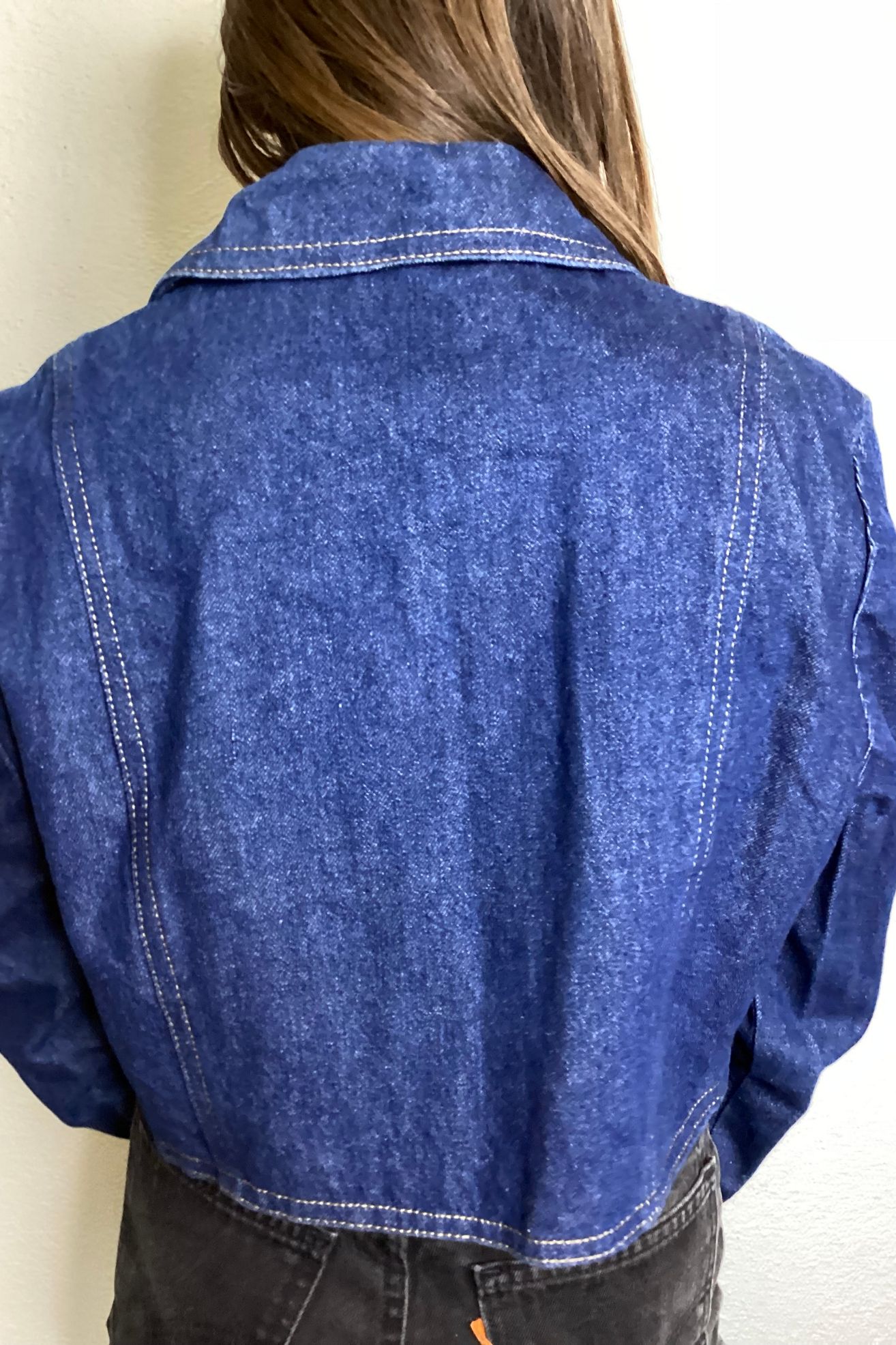 1970s Cropped Denim Moto Jacket Selected by Cherry