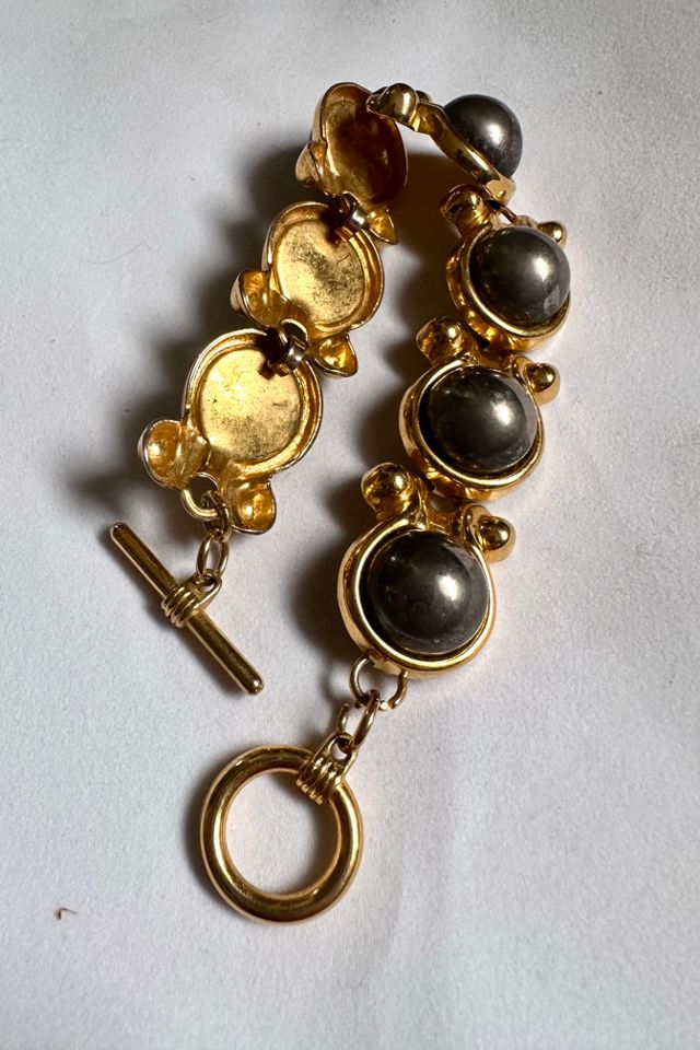 1960s Gold Tone Metal Ball Link Bracelet Selected by Cherry #2