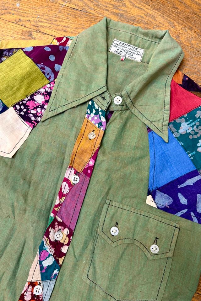 1970s Madras Cotton Western Shirt Selected by Cherry #3