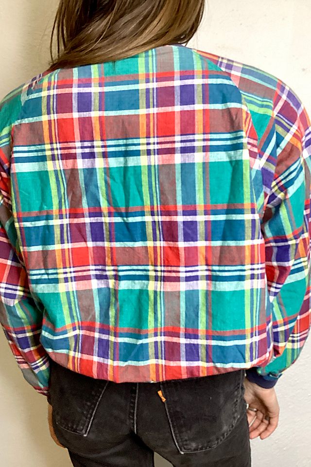 1980s Madras Cotton Plaid Jacket Selected by Cherry | Free 1980s Madras Cotton Plaid Jacket Selected by Cherry | Free