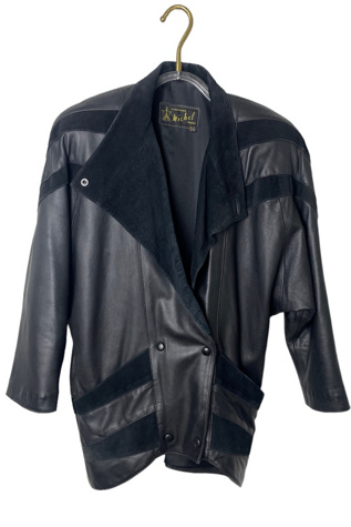 Vintage Black Leather and Suede Jacket Selected By Ankh By Racquel Vintage