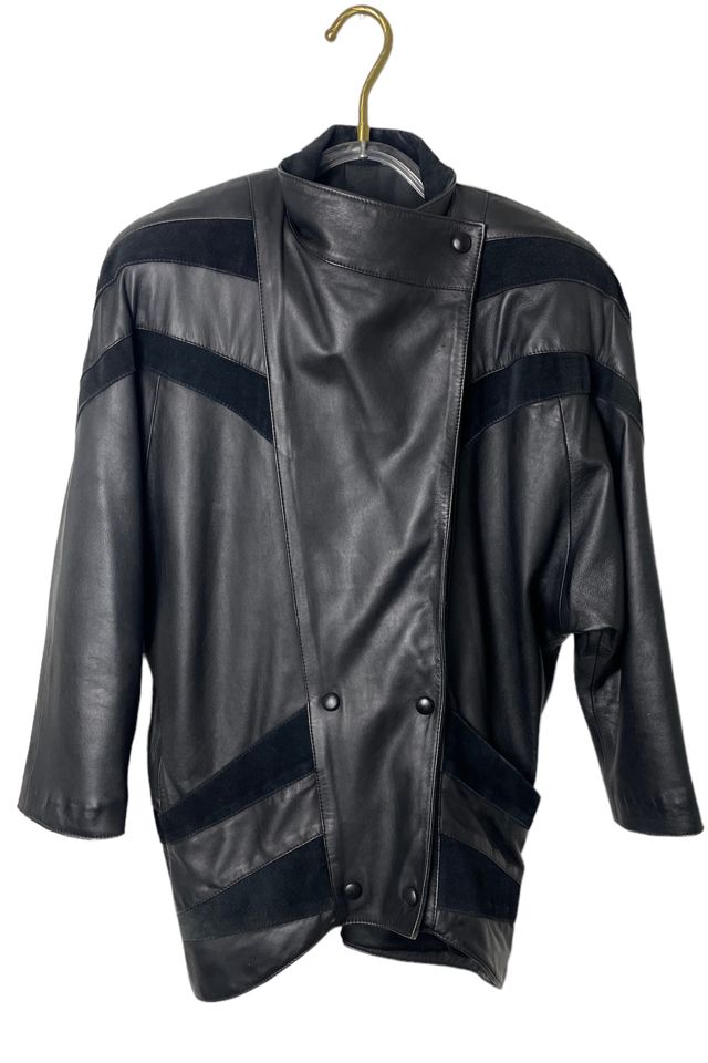 Vintage Black Leather and Suede Jacket Selected By Ankh By Racquel Vintage #1