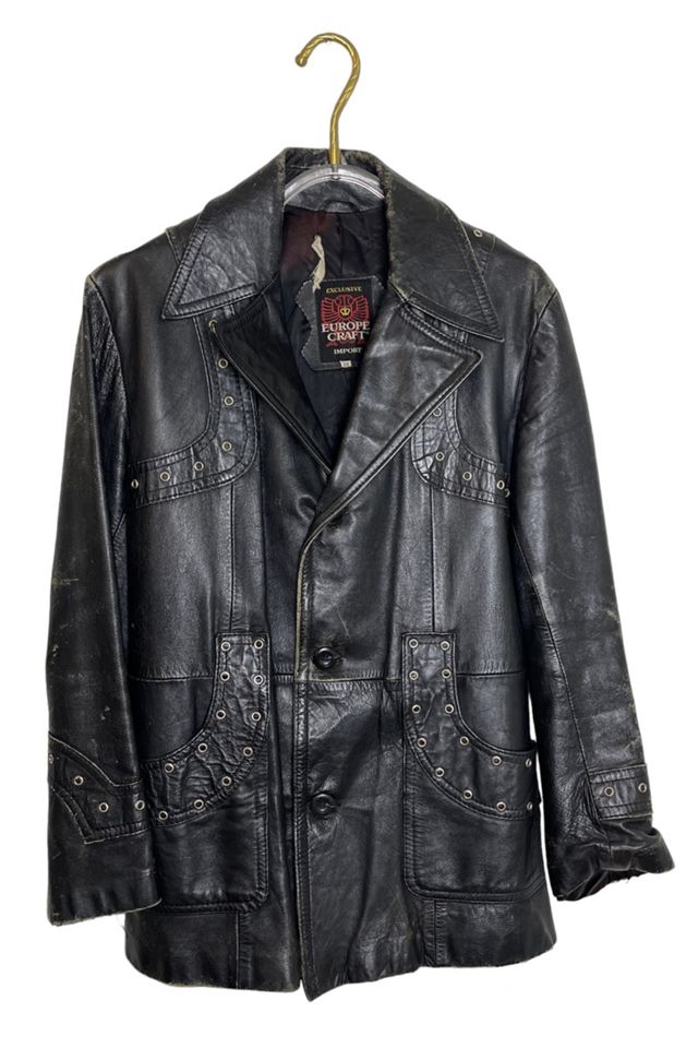 Vintage Distressed Black Leather Jacket Selected By Ankh By Racquel Vintage