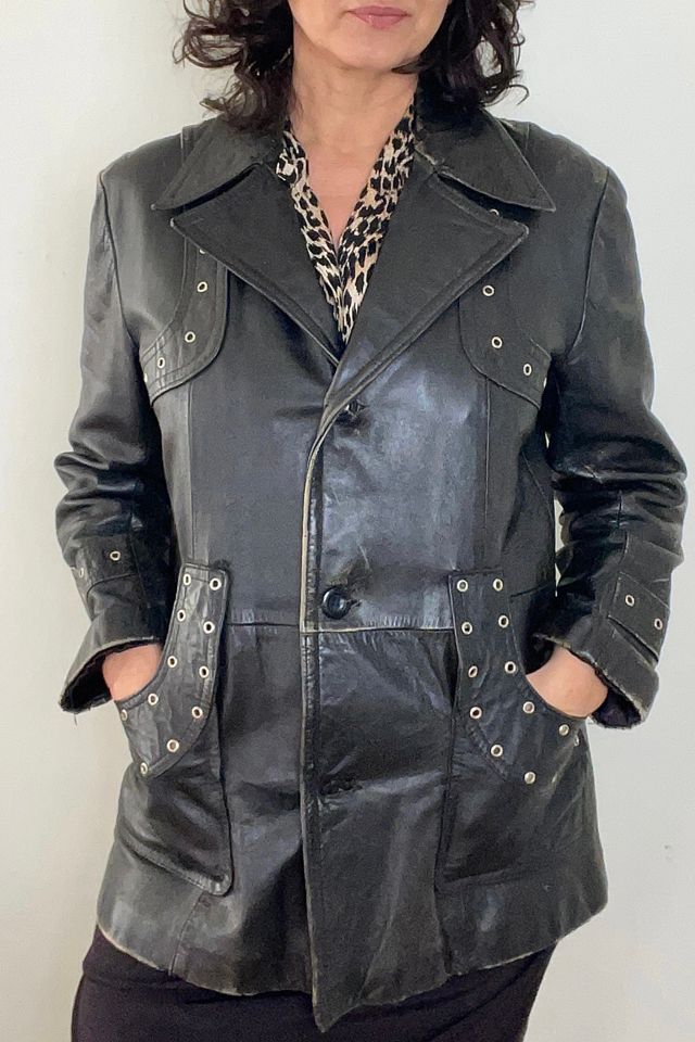Vintage Distressed Black Leather Jacket Selected By Ankh By Racquel Vintage #1