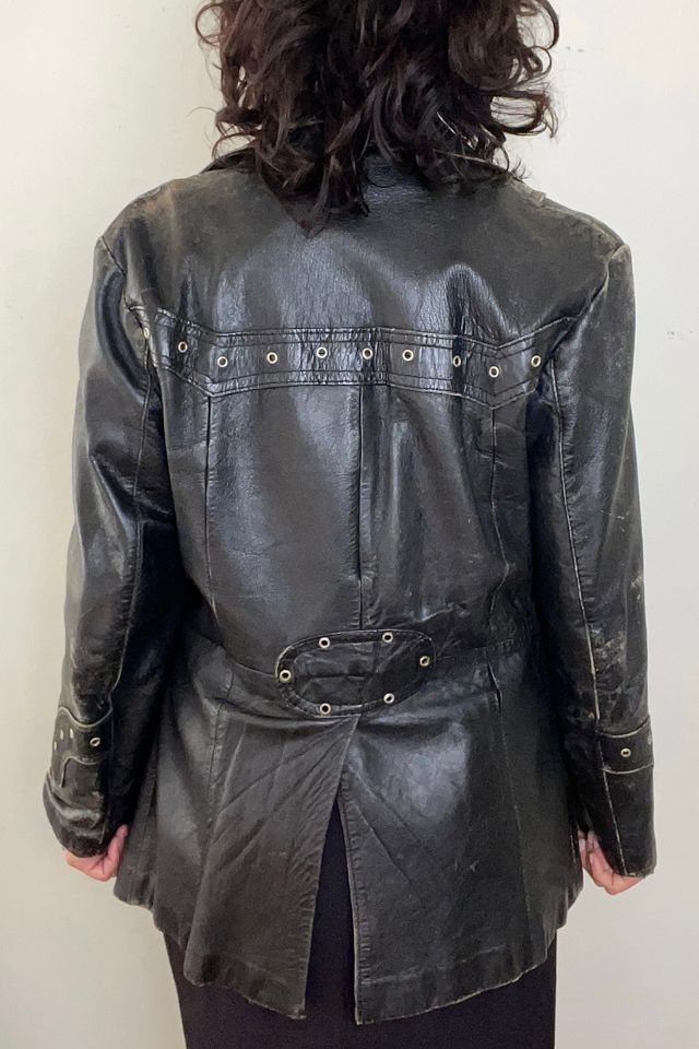 Vintage Distressed Black Leather Jacket Selected By Ankh By Racquel Vintage #3