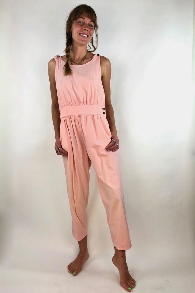 1980s Bubble Gum Pink Cotton Jumpsuit Selected by Picky Jane