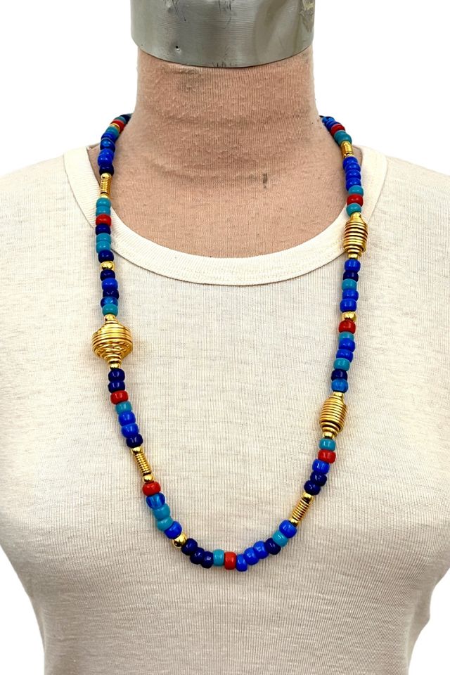 1980s Vintage Glass Bead & Metal Necklace Selected by BusyLady Baca & The Goods #2