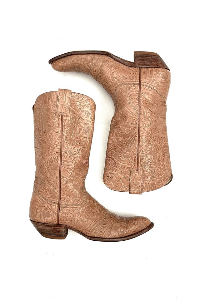 1980s Vintage Larry Mahan Embossed Cowboy Boots Selected by BusyLady Baca The Goods Free People