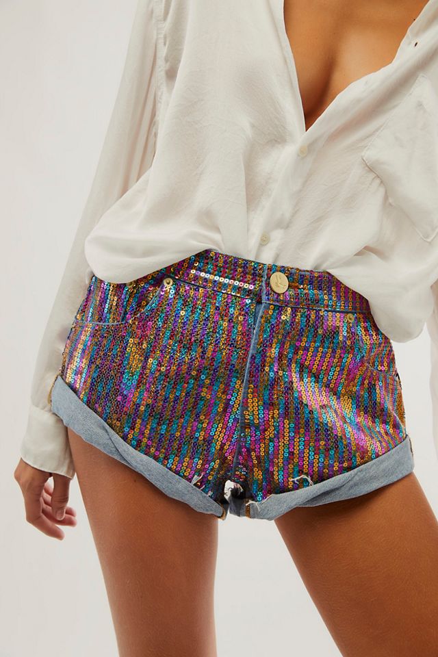 Denim 2024 sequin shorts