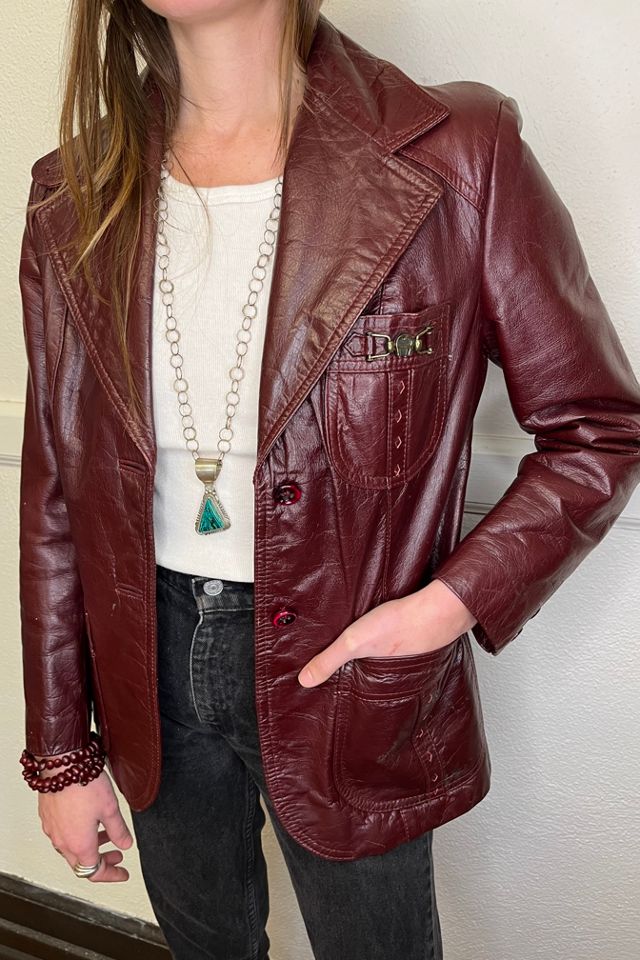 Vintage Aigner Leather Blazer Jacket Selected by Wax Plant Free