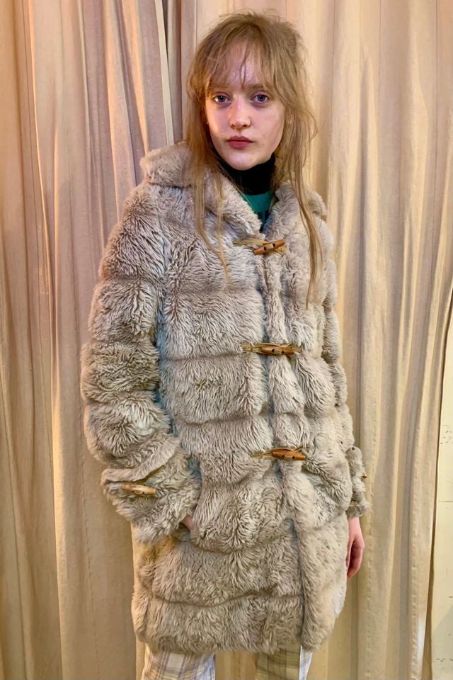 Vintage 1970's Faux Fur Coat with Detachable Hood Selected by