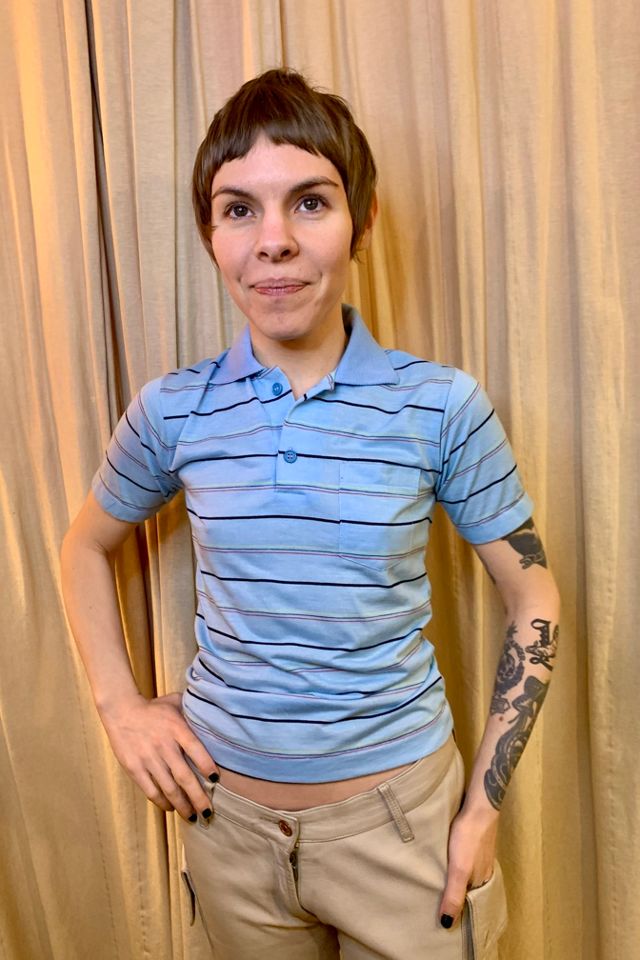 Vintage Striped Youth Boys Polo Short Selected by Nomad Vintage #2