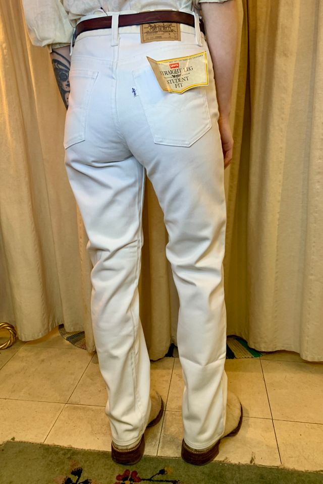 Vintage Levi’s Deadstock White Denim Student Fit Jeans Selected by Nomad Vintage #1