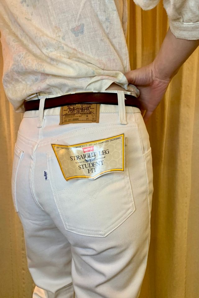 Vintage Levi’s Deadstock White Denim Student Fit Jeans Selected by Nomad Vintage #3