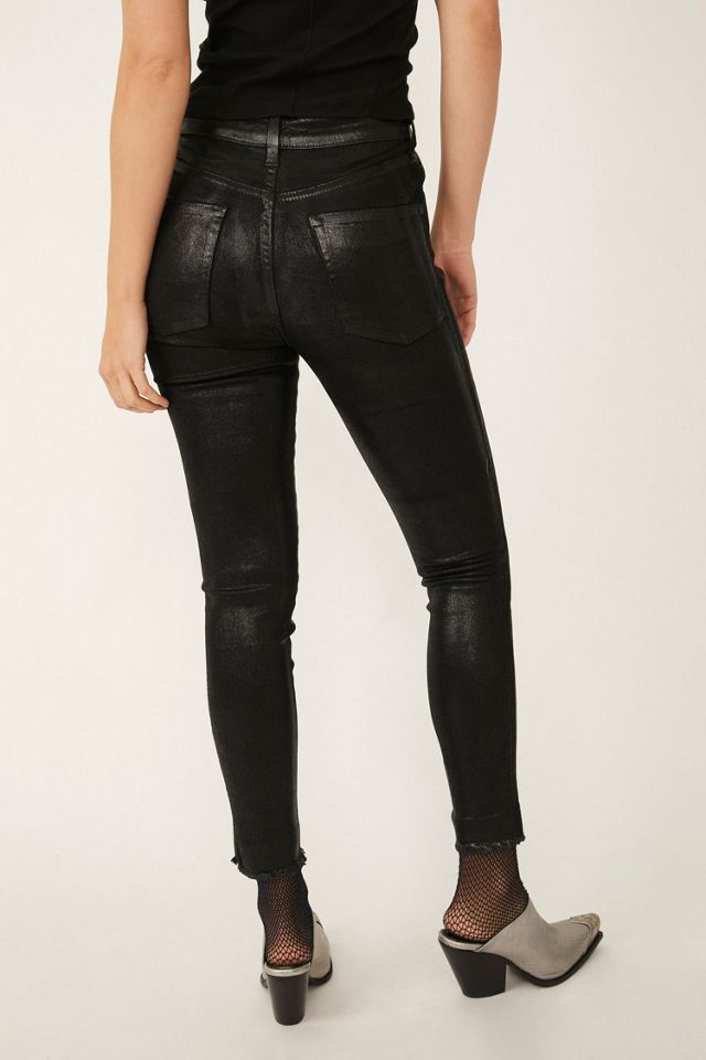 Raw High-Rise Coated Jeans #1