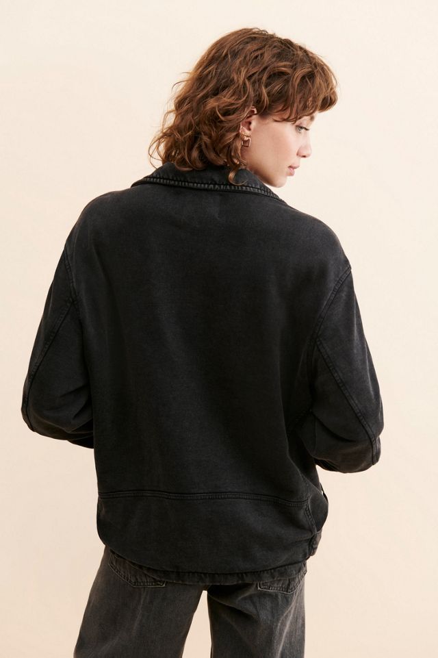 Rebel Knit Oversized Moto Jacket #1