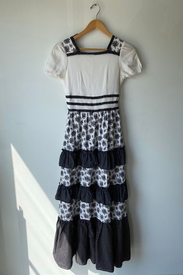 Vintage Black and White Prairie Dress Selected by The Curatorial Dept.