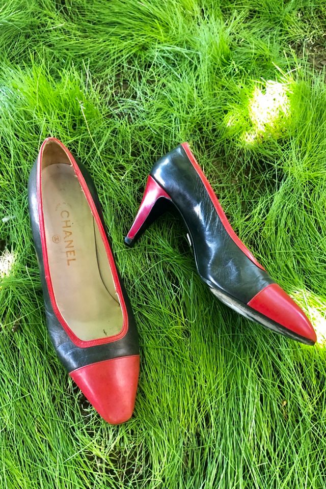 Vintage Chanel Black & Red Pumps Selected by The Curatorial Dept.