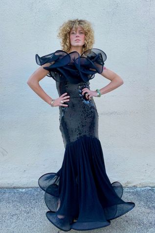 Vintage Lillie Rubin Black Sequin Mermaid Gown Selected by The Curatorial Dept.