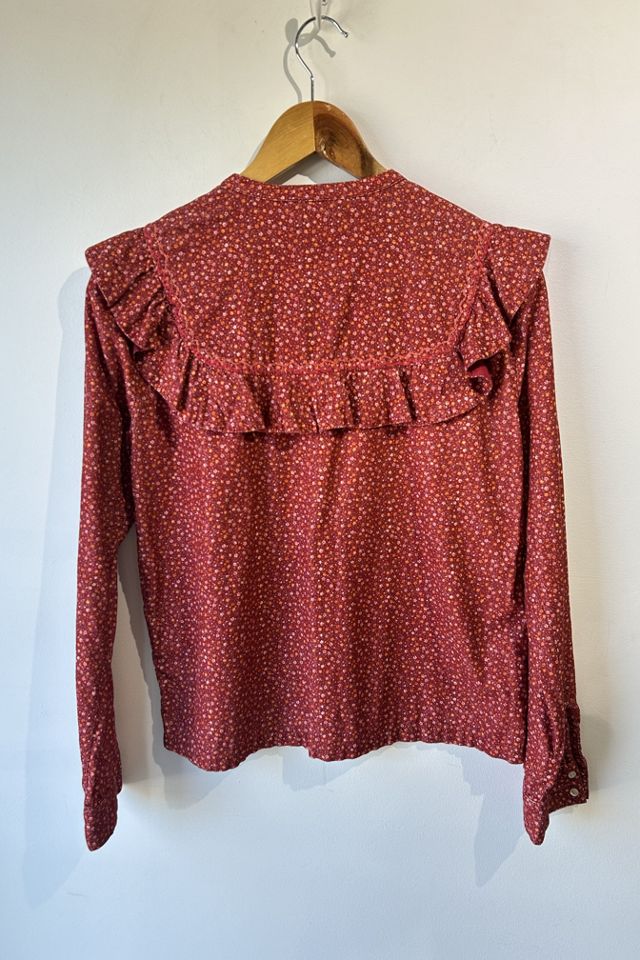 Doen Red Floral Corduroy Blouse Selected by The Curatorial Dept. #1