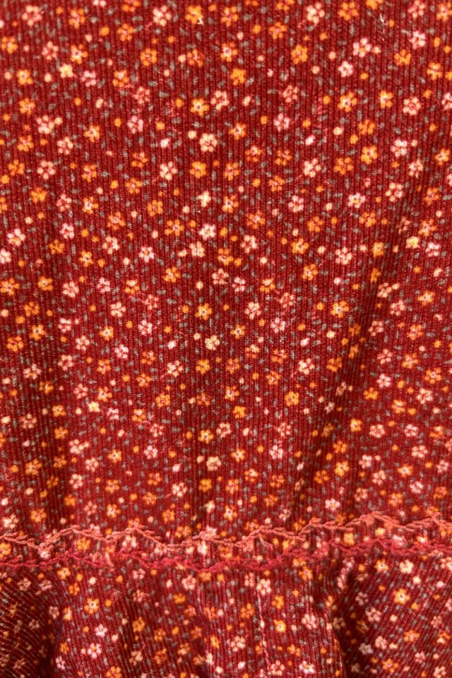 Doen Red Floral Corduroy Blouse Selected by The Curatorial Dept. #3