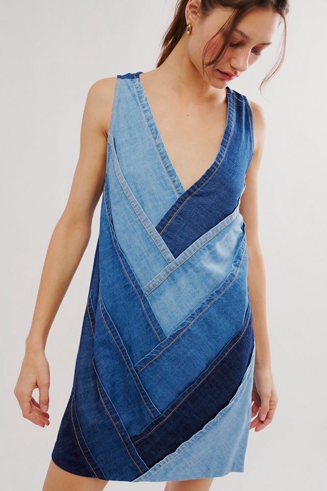 Patches Of Denim Mini Dress #2