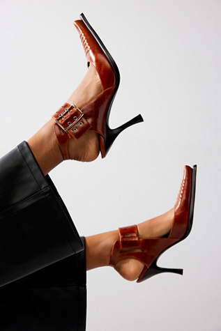 Presley Pointed Heels by Jeffrey Campbell at Free People in Brown, Size: US 7.5