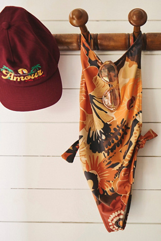 free-est The Pamela Printed One-Piece Swimsuit at Free People in Brown, Size: M