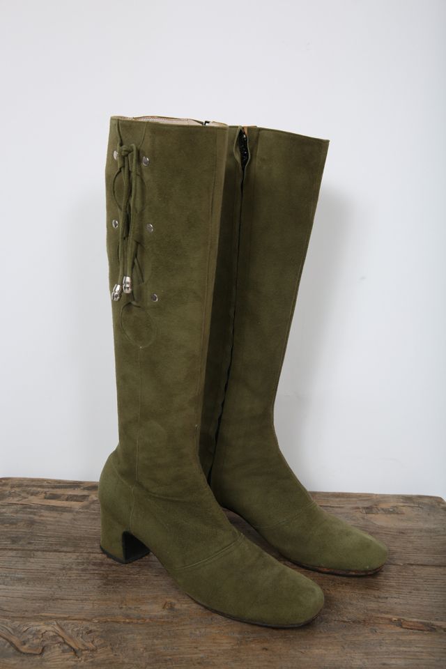 Green suede outlet boots