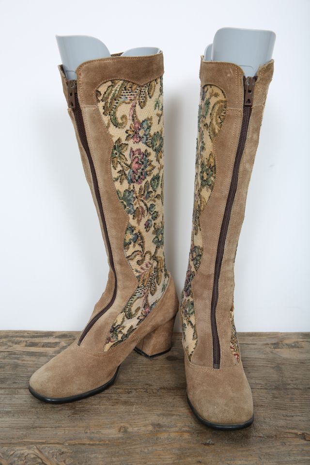 Vintage 60s Floral Tapestry Boots Selected by Love Rocks Vintage Free People