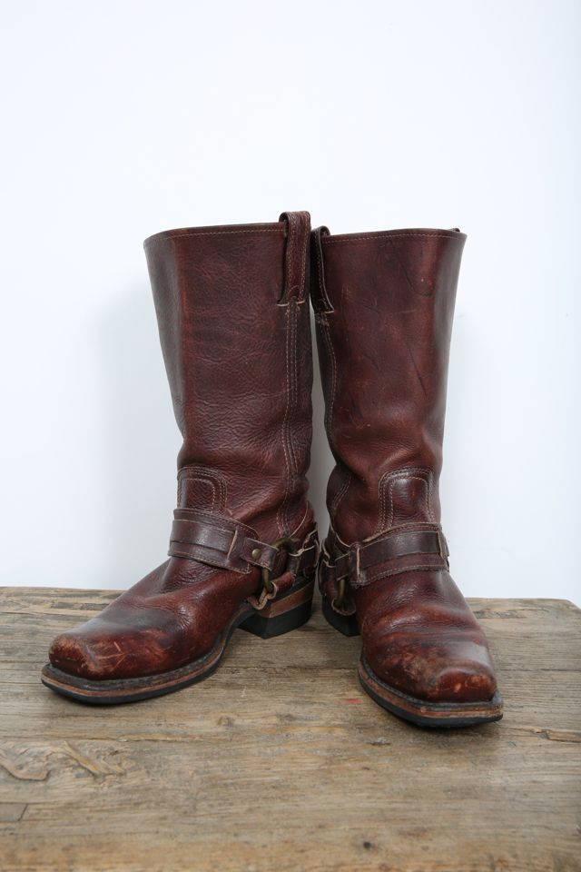 Brown Leather Harness Boots FRYE Selected by Love Rocks Vintage | Free ...