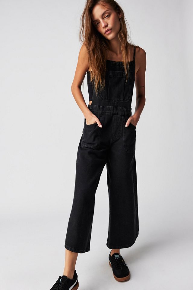 Free People cheapest Black Overalls