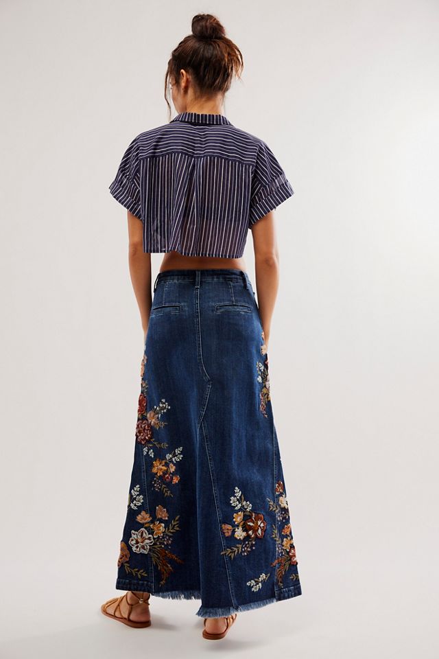 Driftwood Dark Denim Skirt Free People