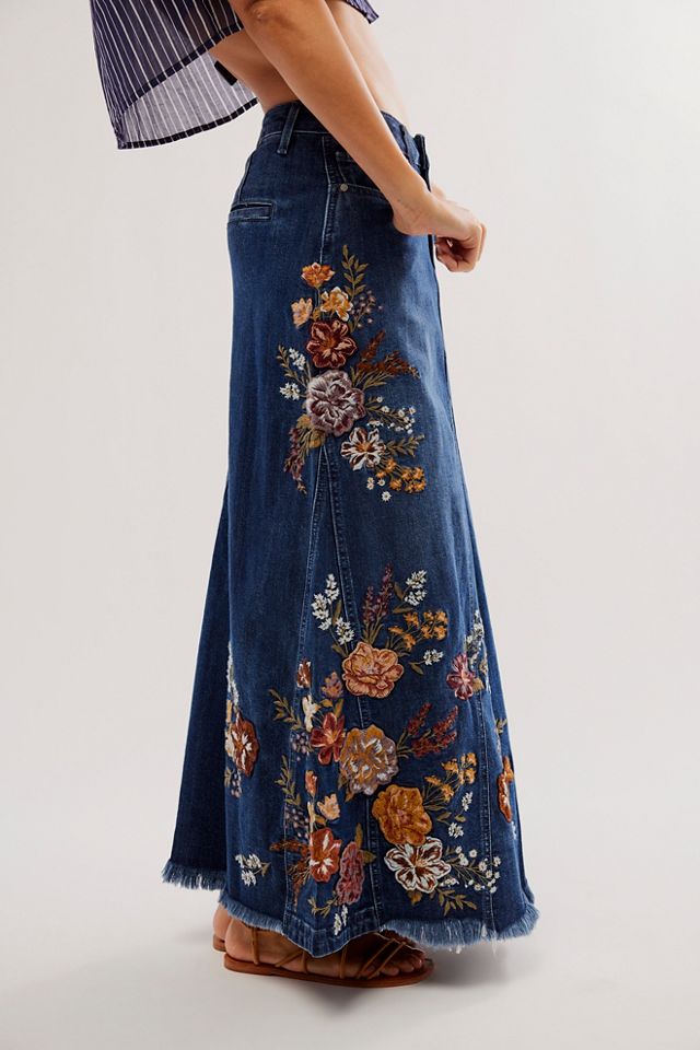 Driftwood Dark Denim Skirt Free People