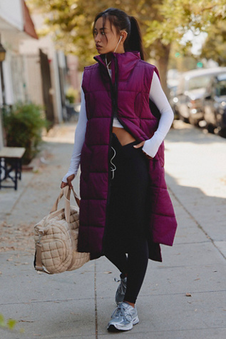 On The Move Packable Puffer Vest Jacket by FP Movement at Free People, Black Cherry, M