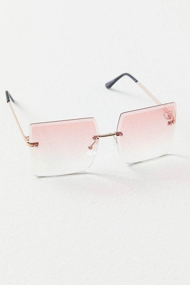 Lizzie Rimless Embellished Square Sunglasses #2