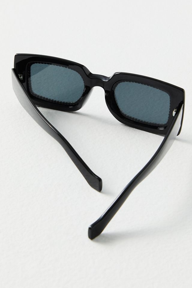 Sofia Crystal Rectangle Sunglasses | Free People display picture 1