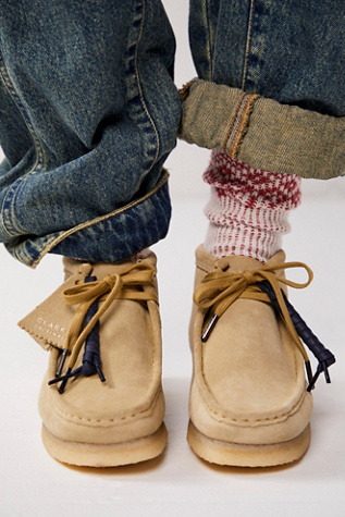 Clarks Wallabee Boots At Free People In Maple Suede, Size: US 8.5