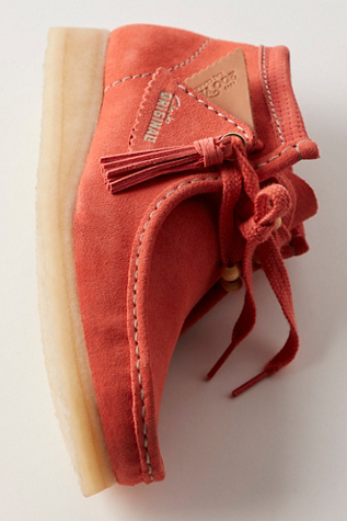 Clarks Wallabee Boots At Free People In Coral Suede, Size: US 9