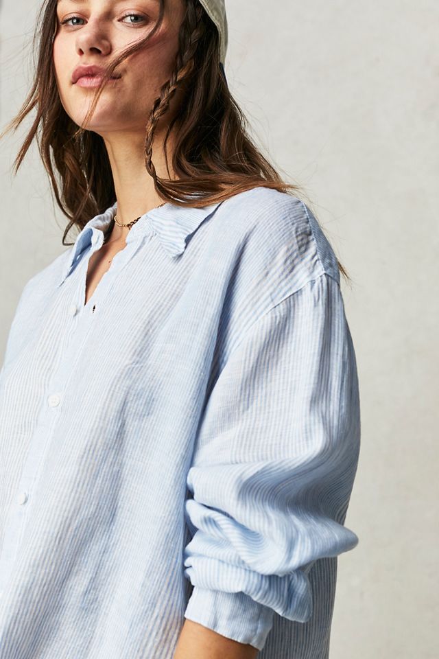 Free People Caroline Stripe Top in Neutral Combo