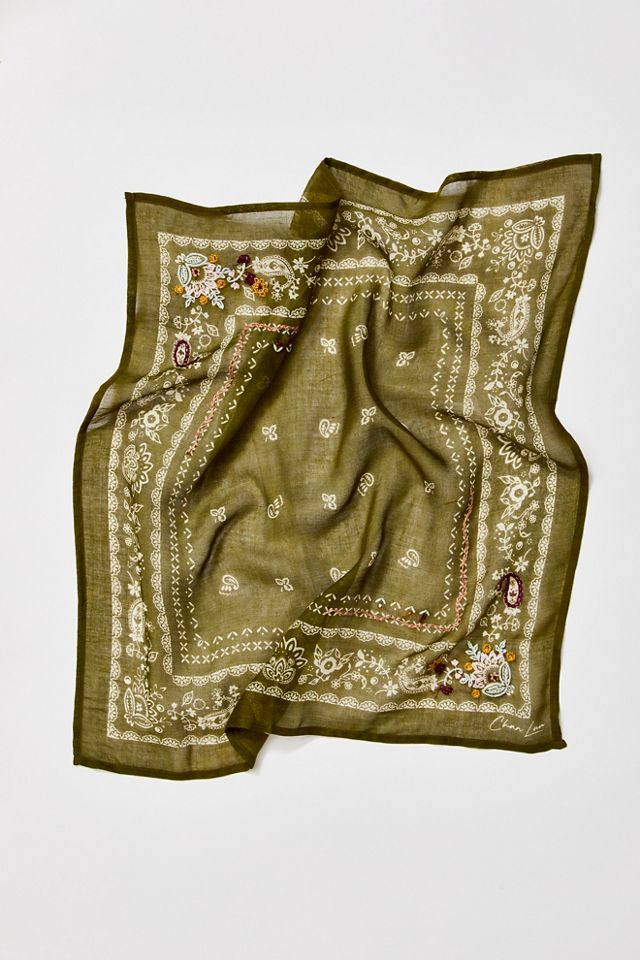Homespun Embroidered Bandana #2