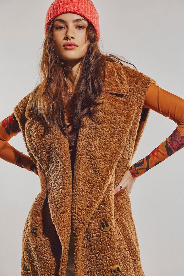 Free people clearance faux fur vest