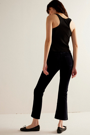 In My Feelings Velvet Crop Slim Flare Trousers at Free People in Black, Size: XS